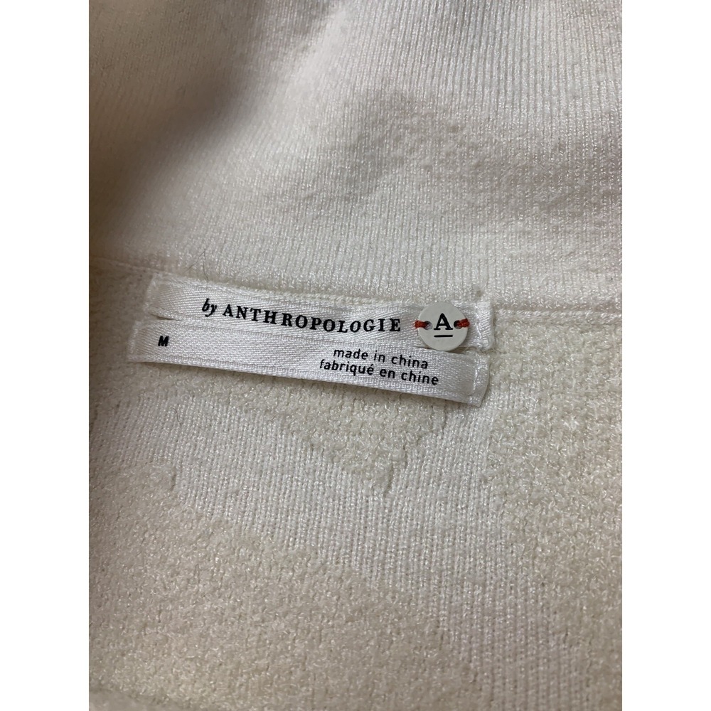 Anthropologie Womens Sweater Medium Ivory Coquette‎ Feminine Sweatshirt Classic - Picture 4 of 8